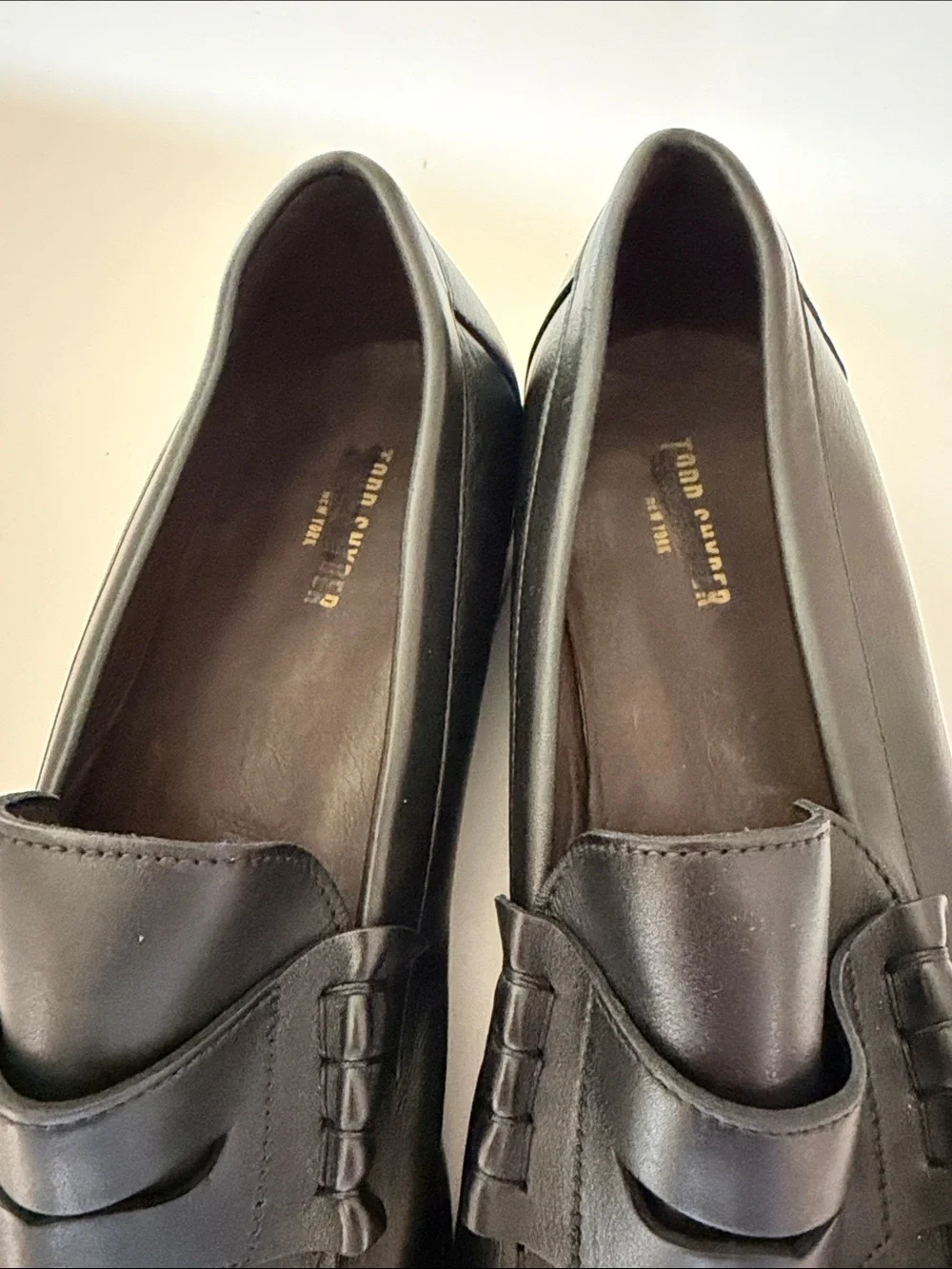 Todd Snyder Classic Mens Black Leather Penny Loafers Sz 10.  New Tub9
